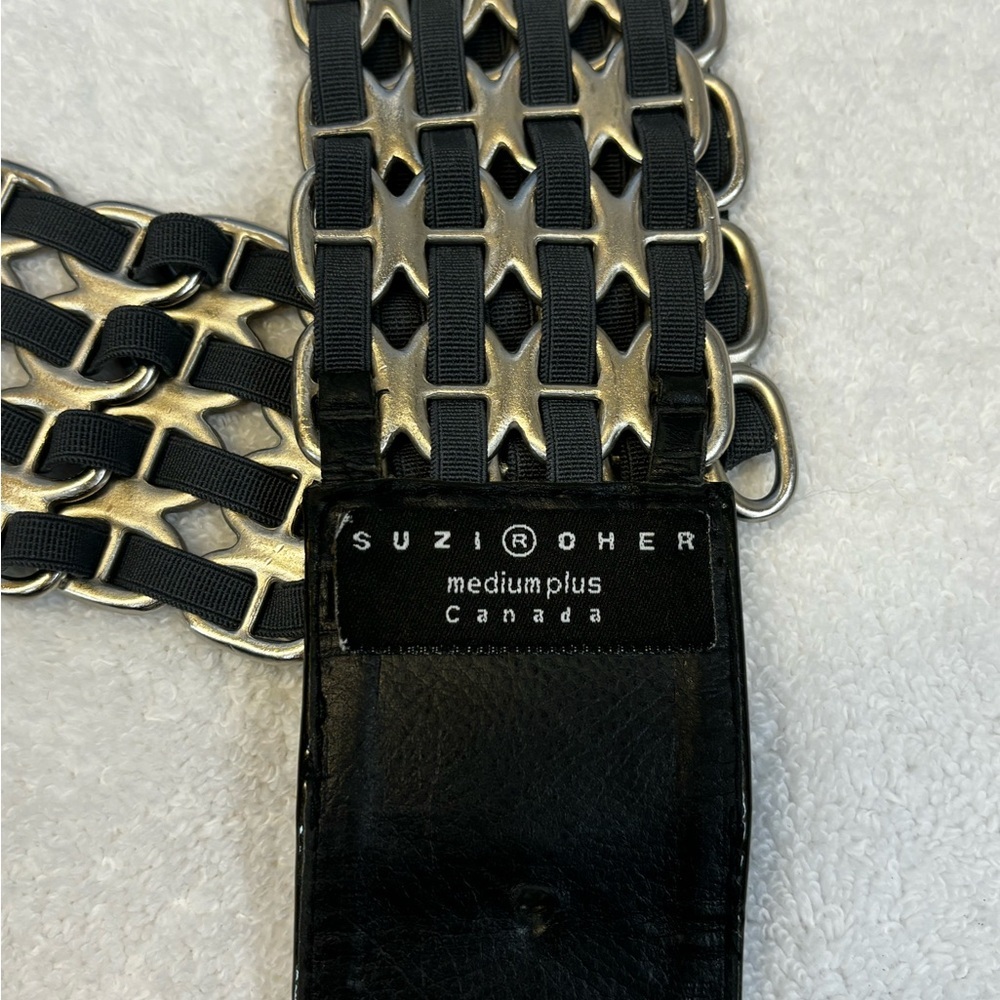 Suzi Roher Black and Silver Belt - Picture 4 of 12